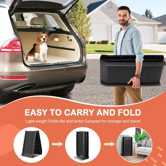 Folding Dog Ramp Truck SUVs 62 InchesNon Slip with Raised Siderails