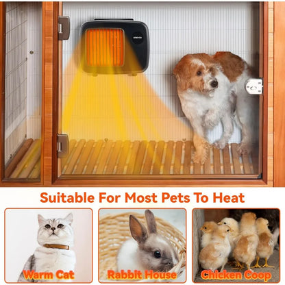 Dog House Heater with Thermostat 6FT Anti Chew Cord and Safe Overheat Protection, 2 Heating Mode (200/40